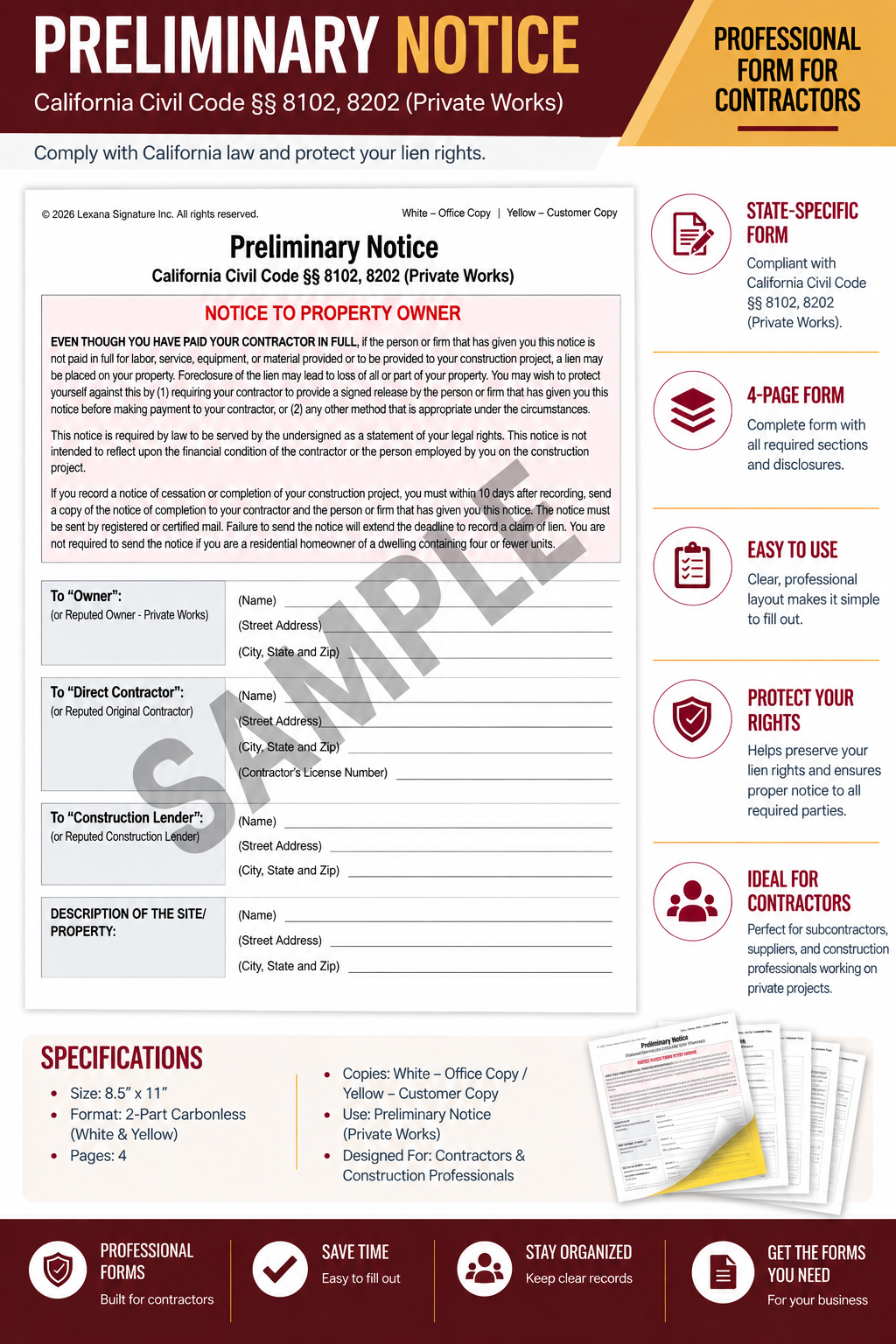 Preliminary Notice (Qty 25)