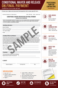 Conditional Waiver and Release on Final Payment (QTY 25)