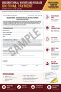 Unconditional Waiver and Release on Final Payment (Qty 25)