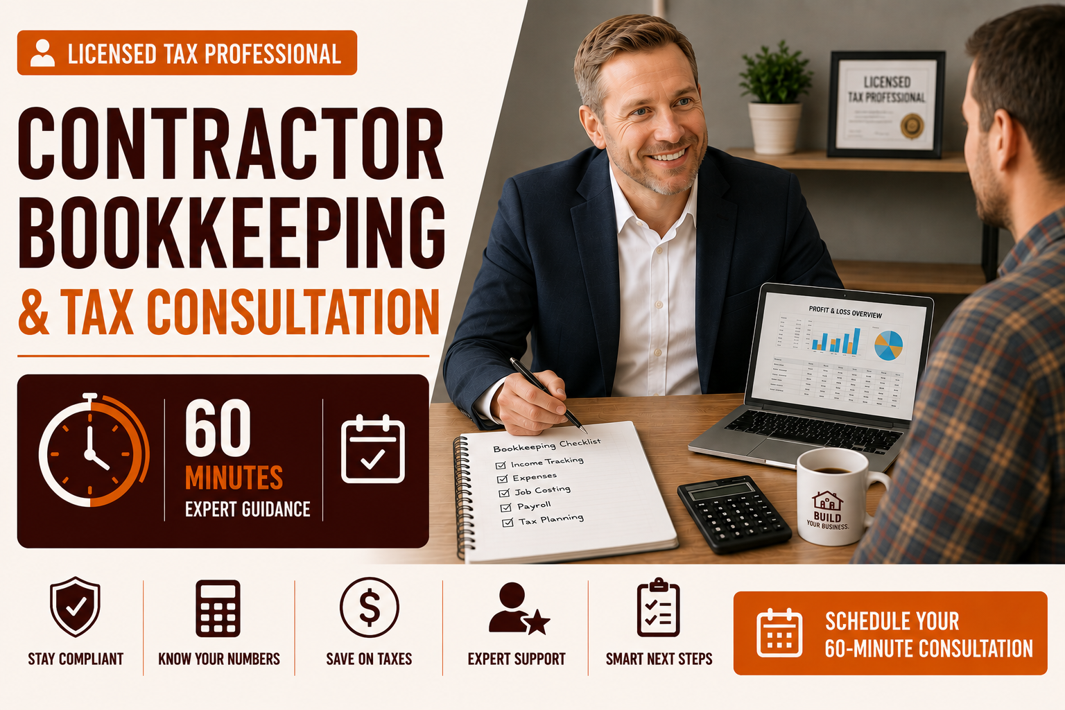 60-minute Contractor Bookkeeping & Tax Consultation